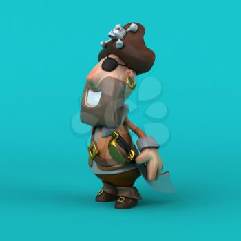 Cartoon pirate - 3D Illustration