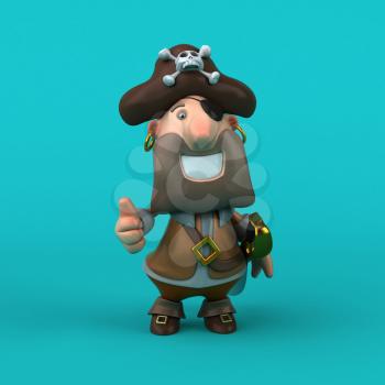 Cartoon pirate - 3D Illustration