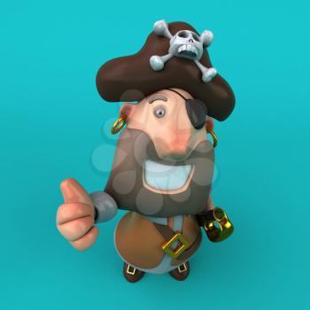 Cartoon pirate - 3D Illustration