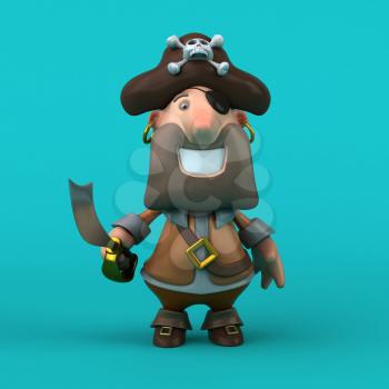 Cartoon pirate - 3D Illustration