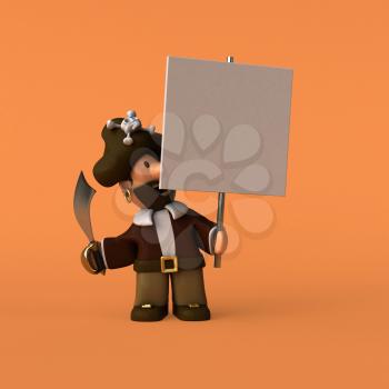 Fun pirate - 3D illustration