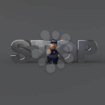 Police - 3D Illustration