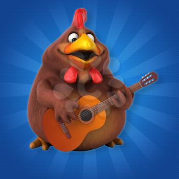 Fun chicken - 3D Illustration