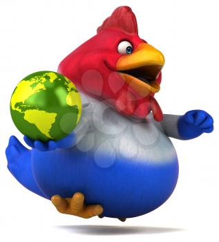 Fun chicken - 3D Illustration