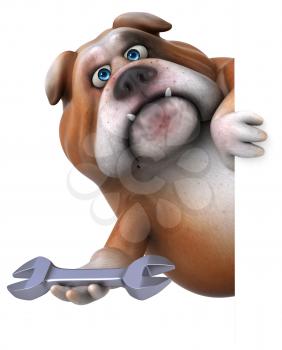 Fun bulldog - 3D Illustration