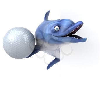 Fun dolphin - 3D Illustration