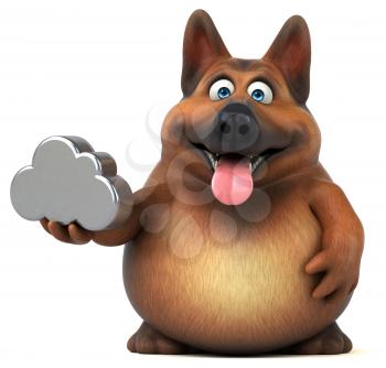 Fun german shepherd dog - 3D Illustration