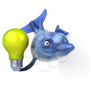 Fun dolphin - 3D Illustration