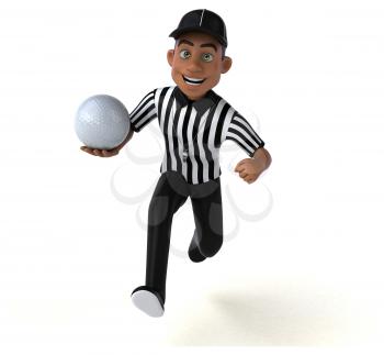 Fun 3D Illustration of an american Referee