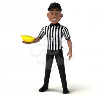 Fun 3D Illustration of an american Referee