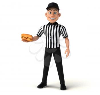 Fun 3D Illustration of an american Referee