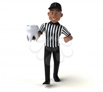 Fun 3D Illustration of an american Referee