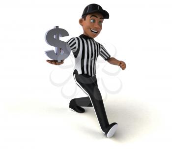 Fun 3D Illustration of an american Referee