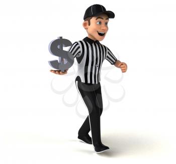 Fun 3D Illustration of an american Referee