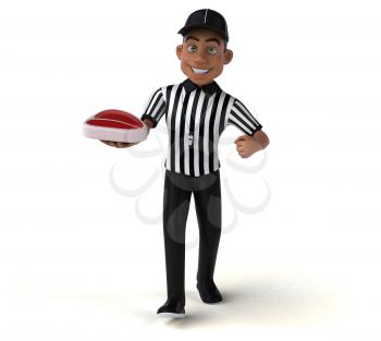 Fun 3D Illustration of an american Referee