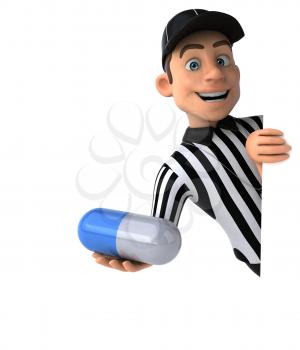 Fun 3D Illustration of an american Referee