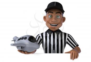 Fun 3D Illustration of an american Referee