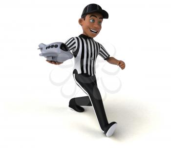 Fun 3D Illustration of an american Referee