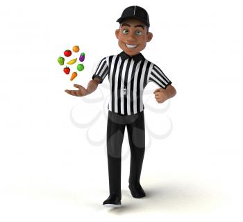 Fun 3D Illustration of an american Referee