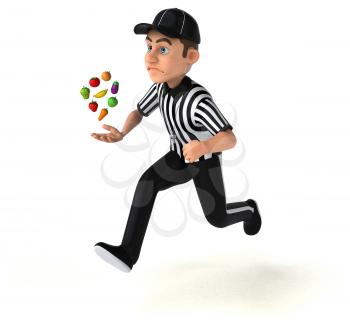 Fun 3D Illustration of an american Referee