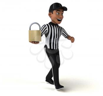 Fun 3D Illustration of an american Referee