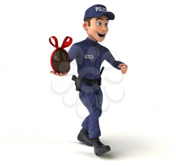 Fun 3D illustration of a cartoon Police Officer