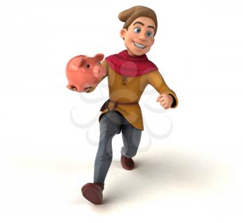 3D Illustration of a medieval historical character