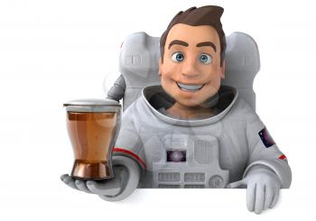 Fun astronaut - 3D Illustration