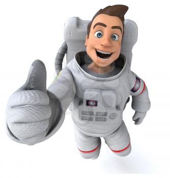 Fun astronaut - 3D Illustration