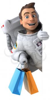 Fun astronaut - 3D Illustration