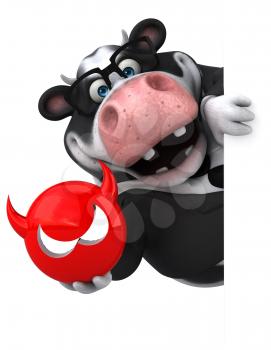 Fun cow - 3D Illustration