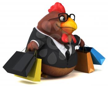 Fun chicken - 3D Illustration