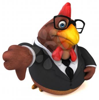 Fun chicken - 3D Illustration