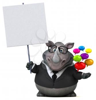 Fun rhinoceros - 3D Illustration