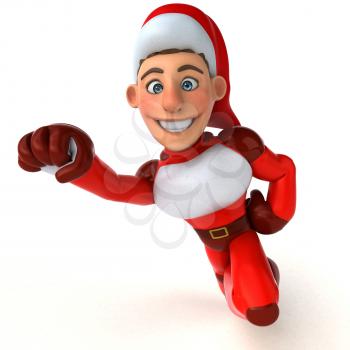 Fun Super Santa Claus - 3D Illustration