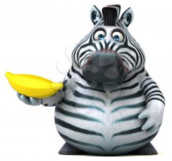 Fun zebra - 3D Illustration