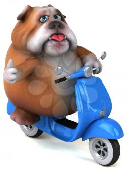 Fun bulldog - 3D Illustration