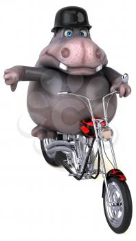 Fun hippo - 3D Illustration