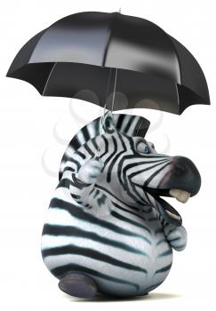 Fun zebra - 3D Illustration