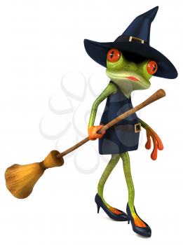 Witch frog - 3D Illustration