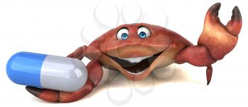 Fun crab - 3D Illustration