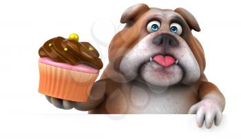 Fun bulldog - 3D Illustration