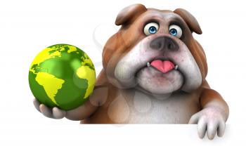 Fun bulldog - 3D Illustration