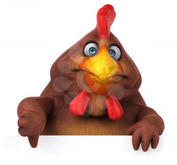 Fun chicken - 3D Illustration