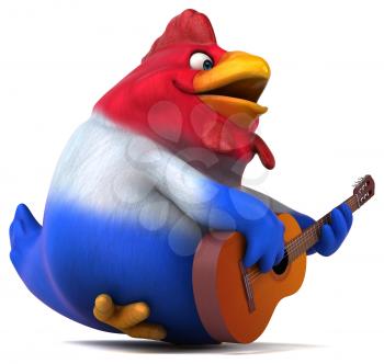 Fun chicken - 3D Illustration