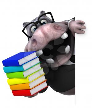 Fun hippo - 3D Illustration