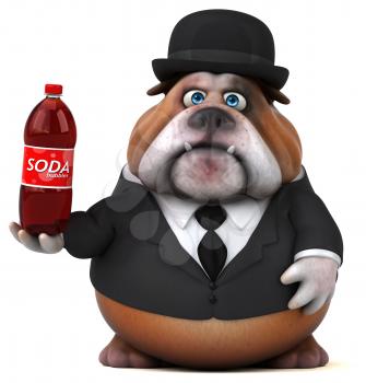 Fun bulldog - 3D Illustration