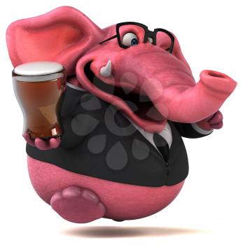 Pink elephant - 3D Illustration