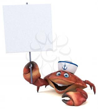 Fun crab - 3D Illustration