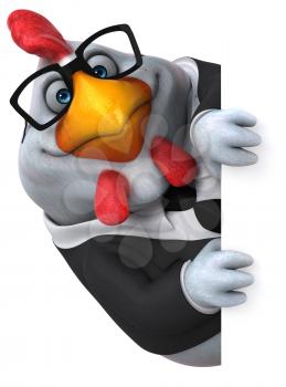 Fun chicken - 3D Illustration